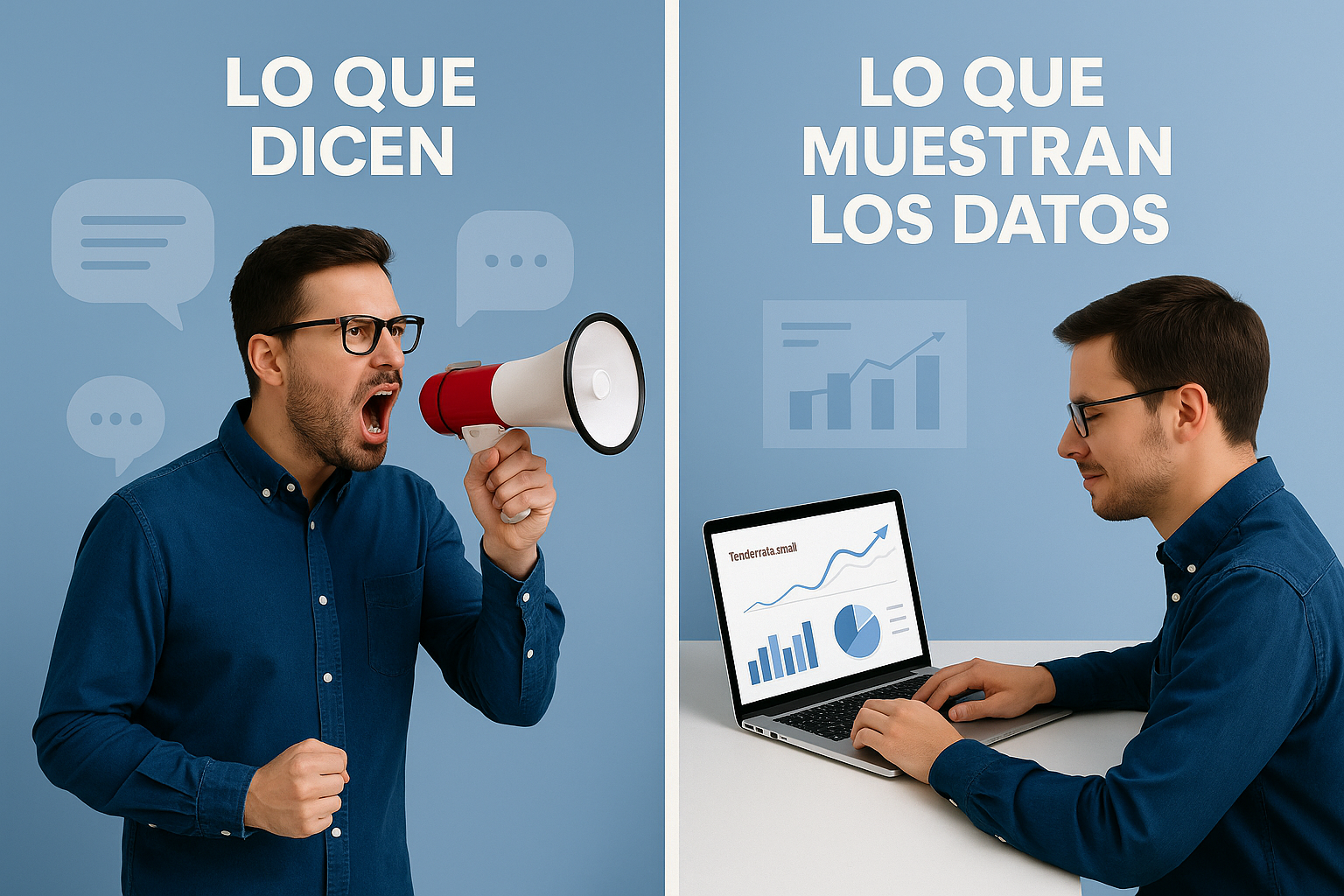 Comparación entre lo que se dice y lo que muestran los datos